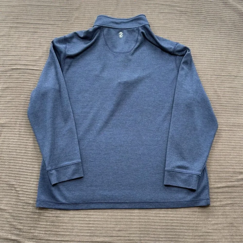 Izod Golf Pullover Men XL Blue Polyester 1/4 Zip Long Sleeve‎ Golf Preppy.